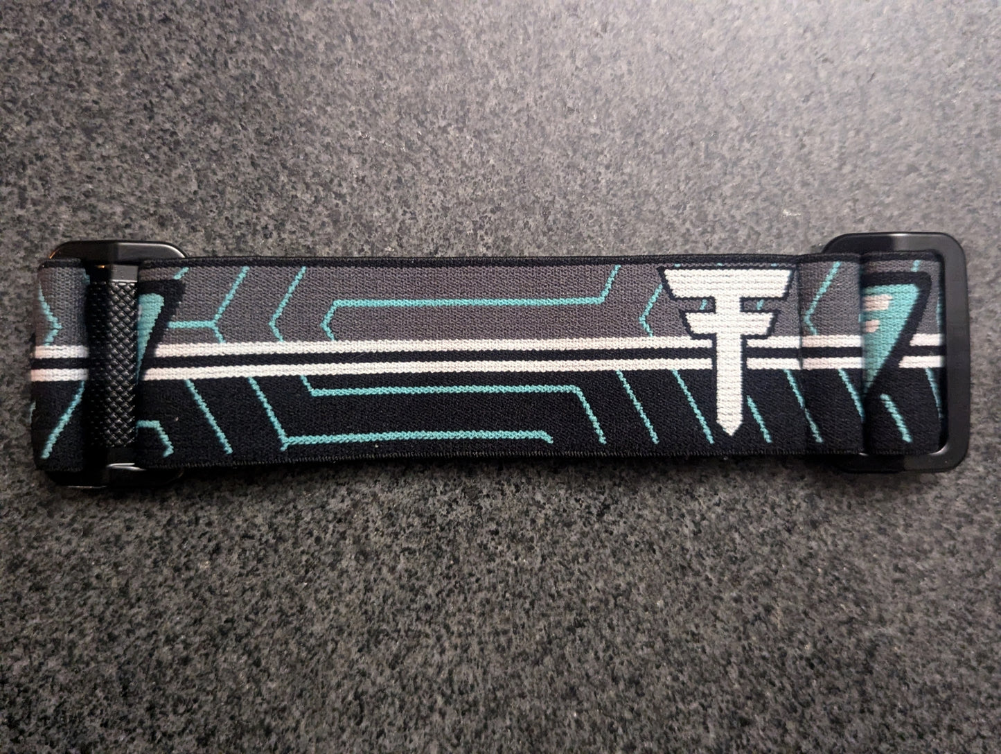 Threat Woven Strap pour JT Proflex - NOIR GRIS ligne cyan