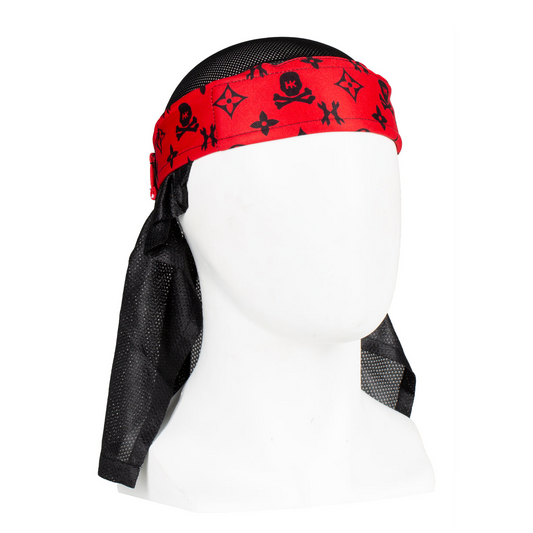 HEADWRAP MONOGRAM - RED/BLACK